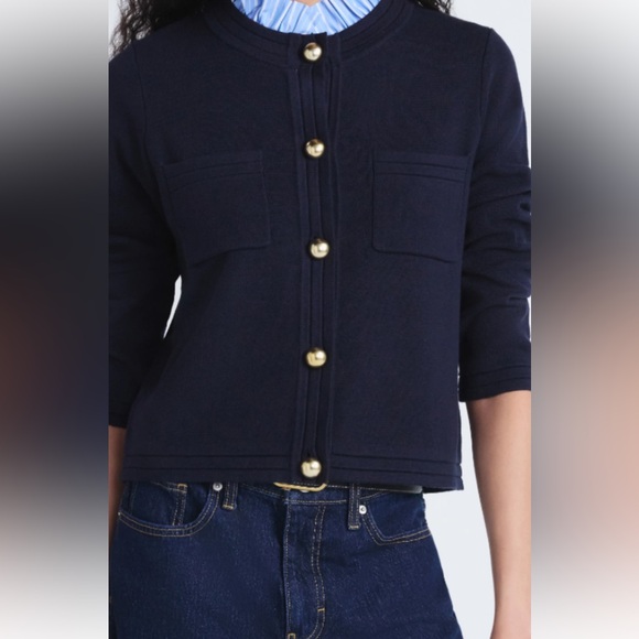 Free Assembly Sweaters - NWT Free Assembly Classic Navy Women's Sweater with Gold Buttons Sz L